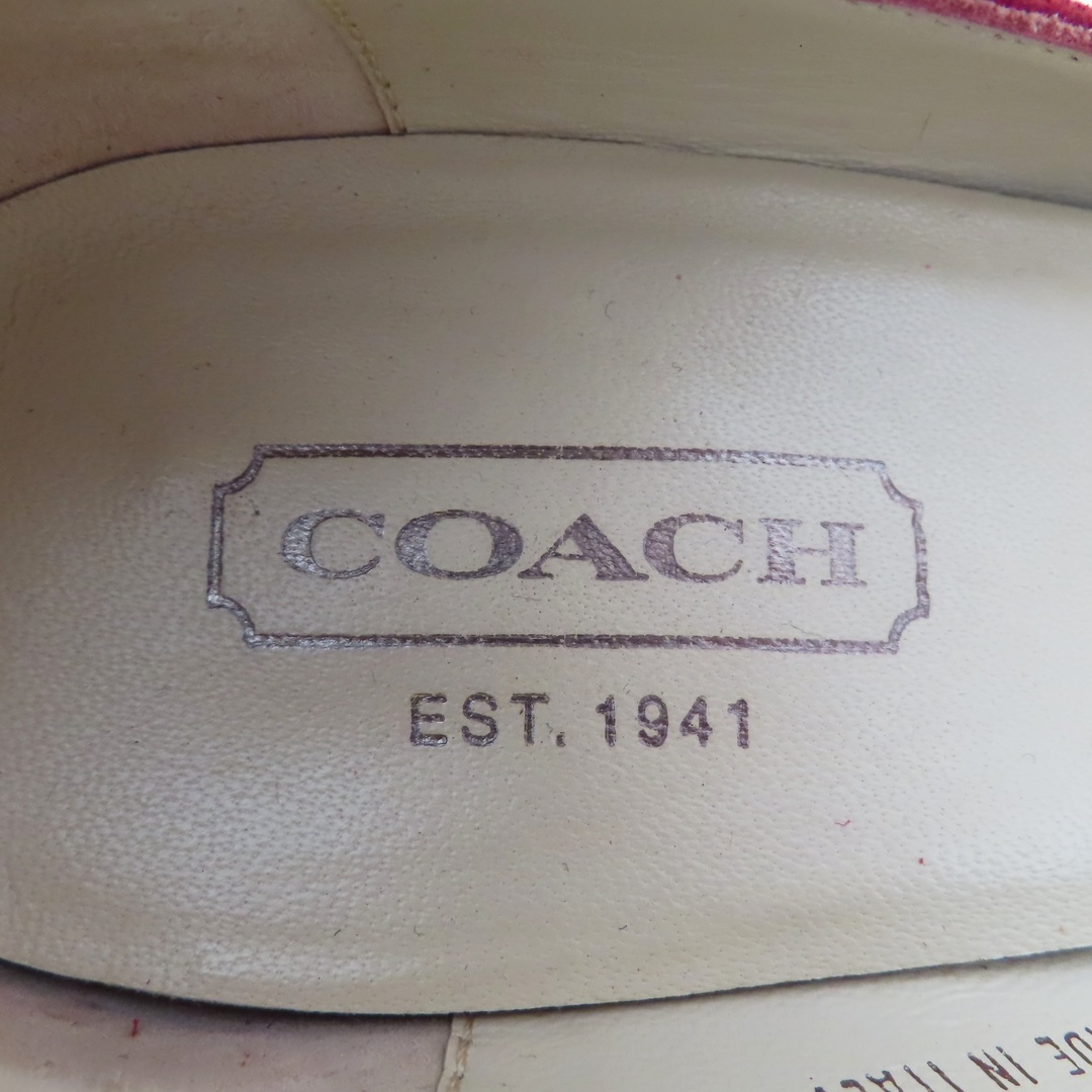 COACH(コーチ)のM03 COACH コーチ ポインテッドトゥ バックストラップ スエード パンプス 7 レッド レディースの靴/シューズ(ハイヒール/パンプス)の商品写真