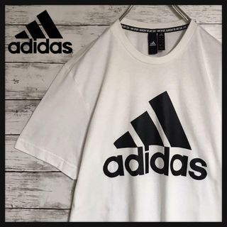 アディダス(adidas)の【美品】アディダス　センターデカロゴTシャツ　人気Ｌサイズ　ホワイト　F636(Tシャツ/カットソー(半袖/袖なし))