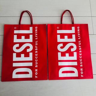 ディーゼル(DIESEL)のDIESEL  赤 ショッパー 2枚セット(ショップ袋)