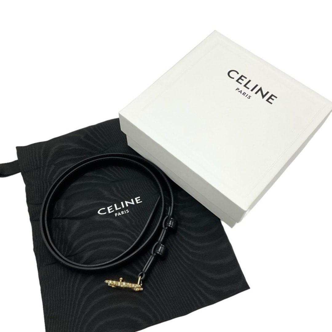 celine(セリーヌ)のセリーヌ CELINE ベルト トリオンフ レザー ブラック ゴールド レディースのファッション小物(ベルト)の商品写真