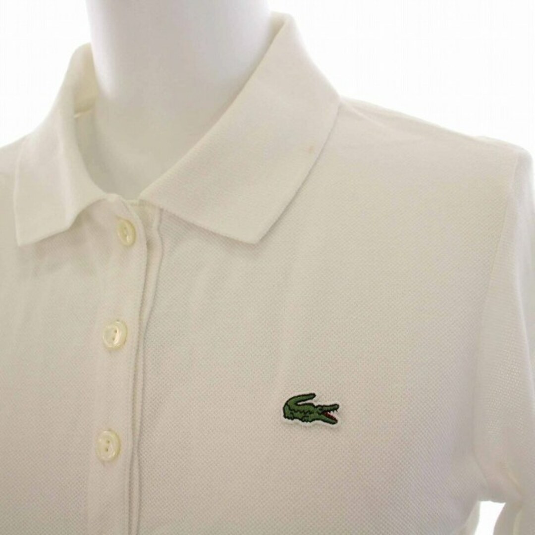 LACOSTE(ラコステ)のラコステ LACOSTE ポロシャツ 長袖 コットン 34 S 白 ホワイト レディースのトップス(ポロシャツ)の商品写真