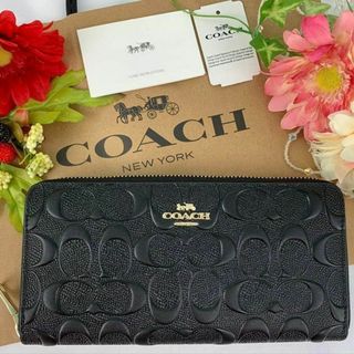 COACH コーチ レザー シグネチャー ブラック(財布)