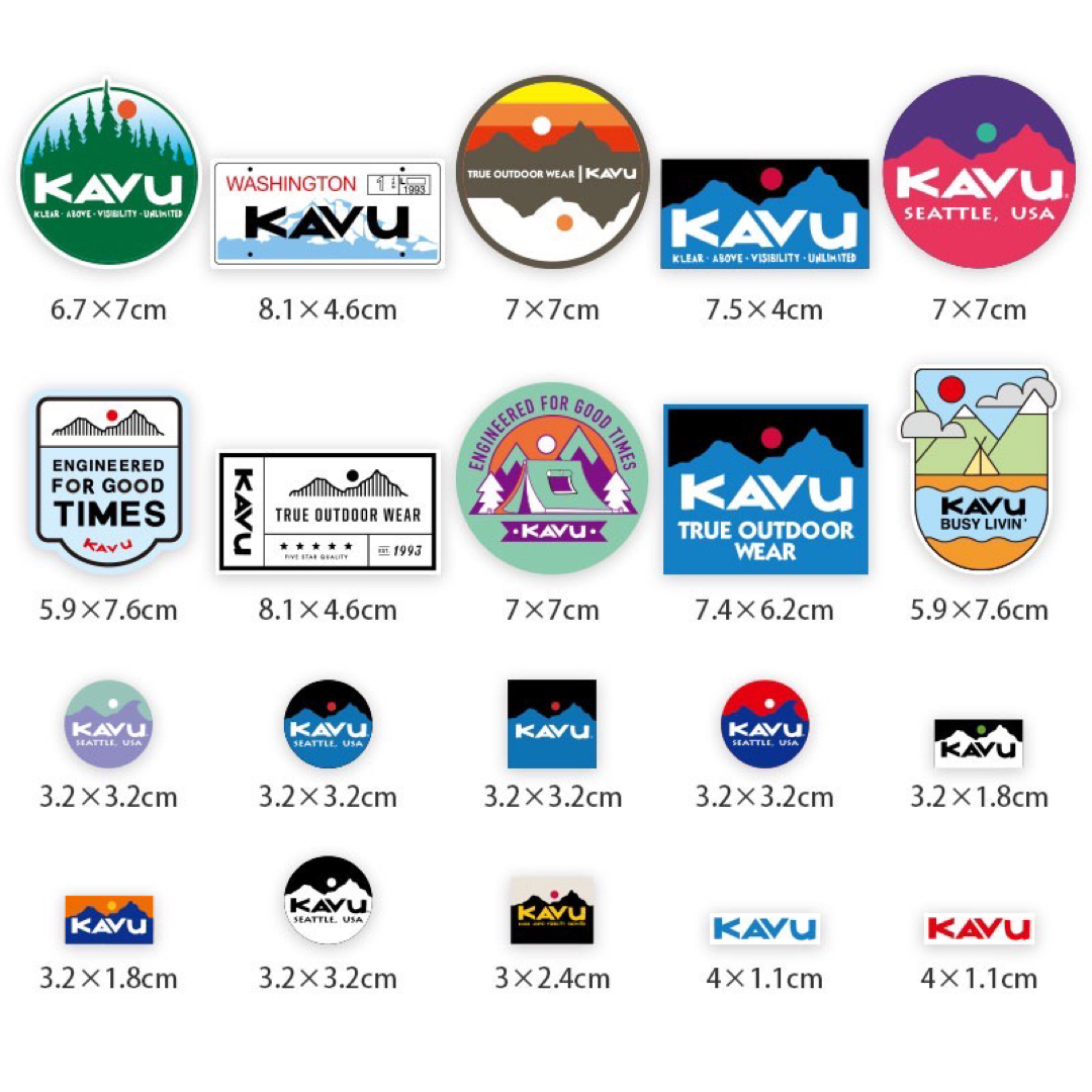 KAVU(カブー)のKAVU アウトドア　キャンプ　防水ステッカー20枚 スポーツ/アウトドアのアウトドア(その他)の商品写真