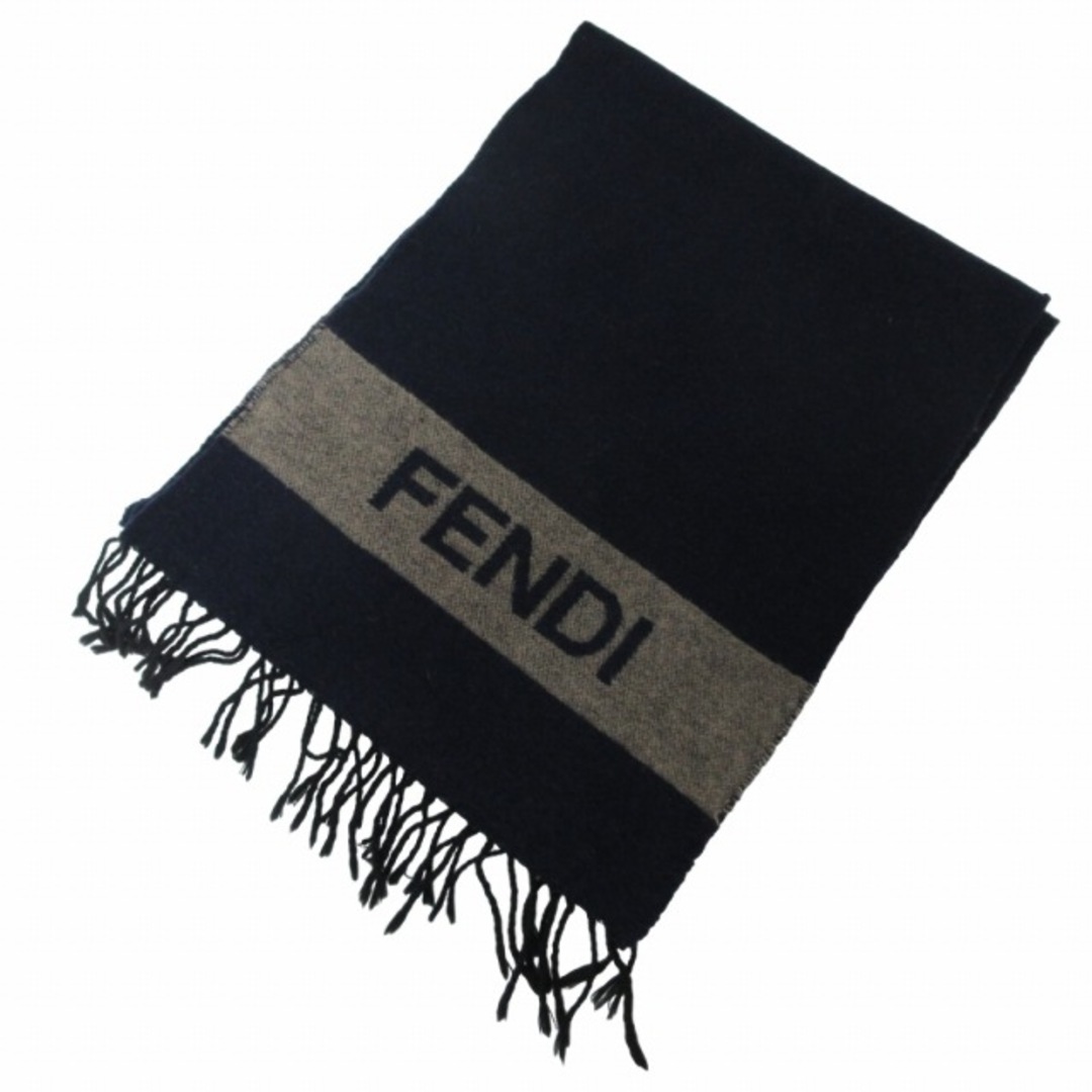 FENDI(フェンディ)のフェンディ FENDI ウールマフラー ストール ショール 紺 IBO48 メンズのファッション小物(マフラー)の商品写真