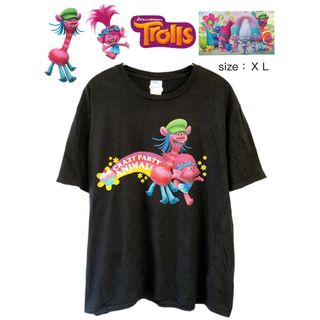 Trolls　Poppy ＆ Cooper　Tシャツ　XL　黒　USA古着(Tシャツ/カットソー(半袖/袖なし))