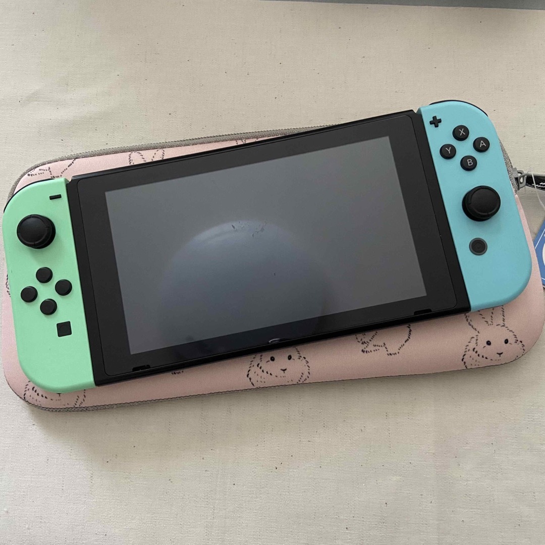 Bleu Bleuet(ブルーブルーエ)の【新品未使用】任天堂Switch収納ケース·クッション·マルチケースうさぎ🐰韓国 エンタメ/ホビーのゲームソフト/ゲーム機本体(その他)の商品写真