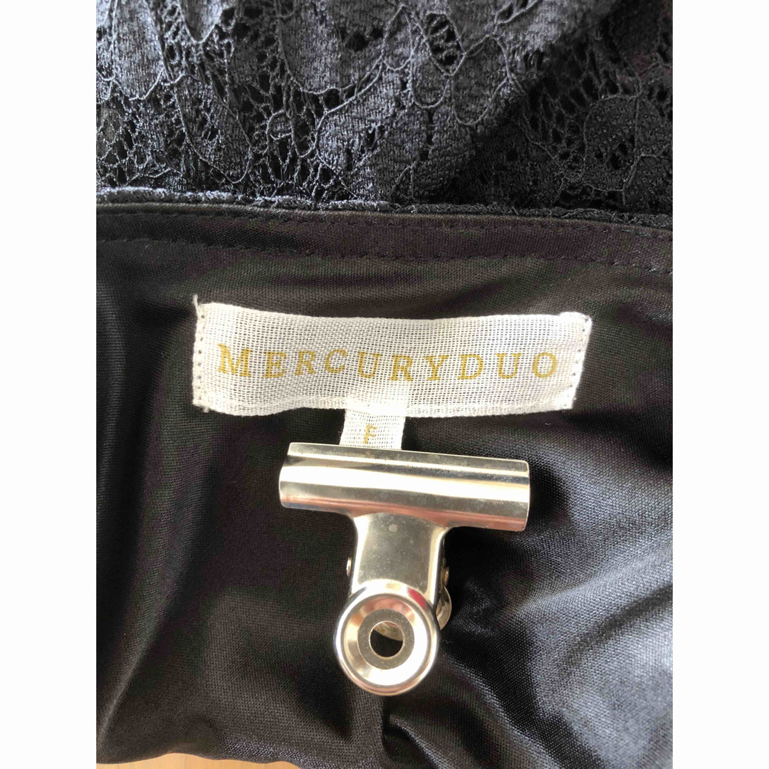 MERCURYDUO(マーキュリーデュオ)のMERCURYDUO ワンピース　ノースリーブ 黒 半袖 レース sizeＦ レディースのワンピース(ひざ丈ワンピース)の商品写真