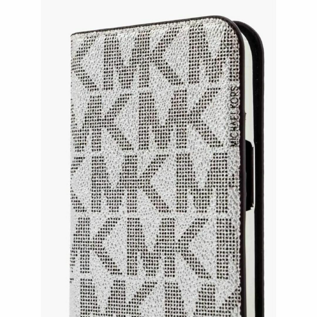 Michael Kors(マイケルコース)のマイケルコース スマホケース iPhone13 メタリック シグネチャー 手帳型 スマホ/家電/カメラのスマホアクセサリー(iPhoneケース)の商品写真