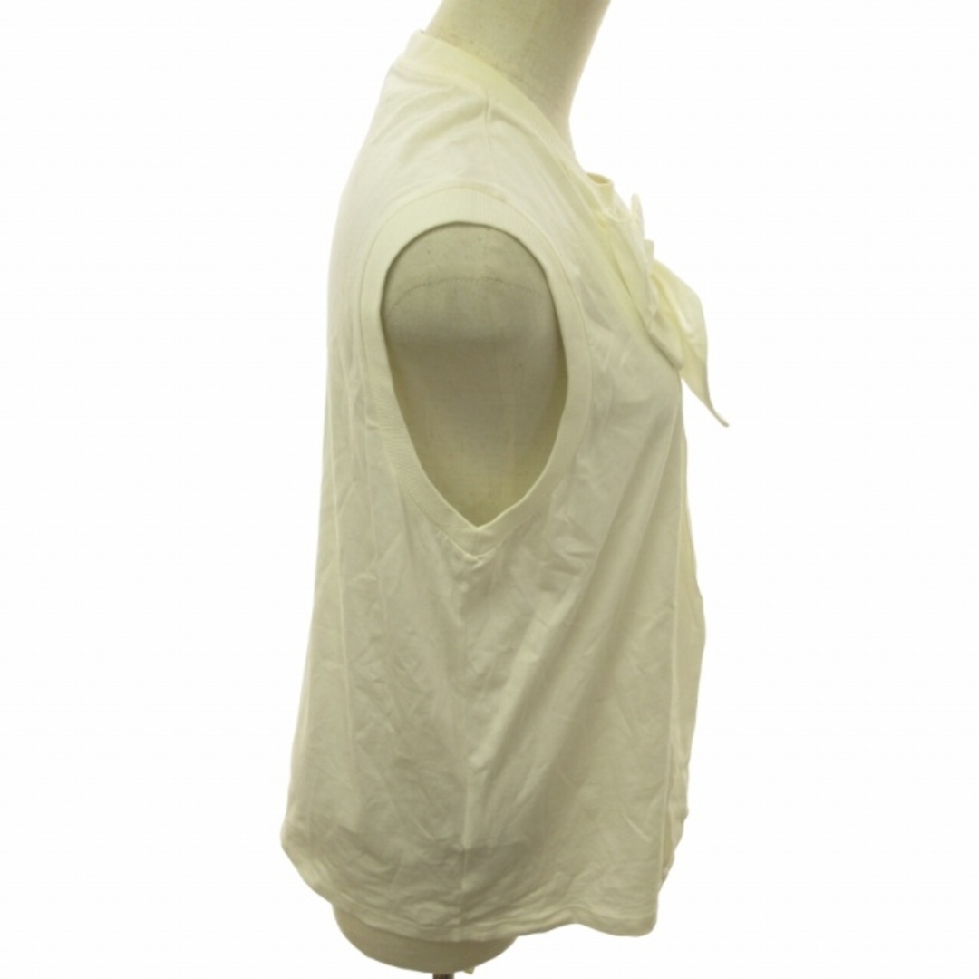 PRADA(プラダ)のプラダ ノースリーブカットソー Tシャツ リボン 白 XS IBO48 レディースのトップス(カットソー(半袖/袖なし))の商品写真