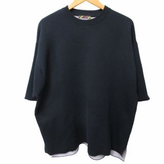 イズネス(is-ness)のイズネス is-ness ニット セーター ストレッチ有 半袖 紺 M(ニット/セーター)