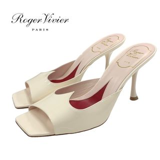 ロジェヴィヴィエ(ROGER VIVIER)の未使用 ロジェヴィヴィエ Roger Vivier サンダル ミュール 靴 シューズ ハート パテント アイボリー(サンダル)