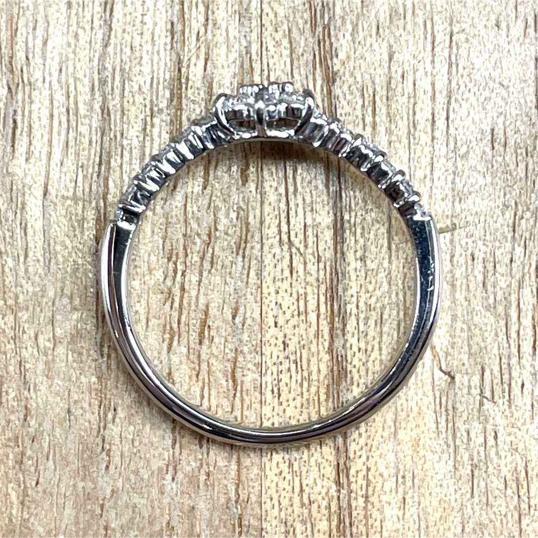 Pt900 ブルーダイヤ ダイヤ フラワー リング 2.32g M1757 レディースのアクセサリー(リング(指輪))の商品写真