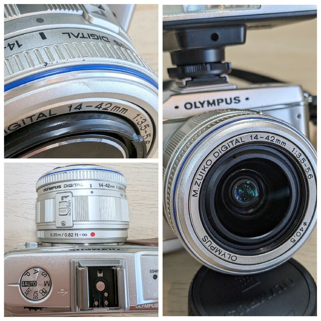 OLYMPUS(オリンパス)のOLYMPUS PEN E-P2 ミラーレス一眼　FS-FL14 フラッシュ付き スマホ/家電/カメラのカメラ(ミラーレス一眼)の商品写真