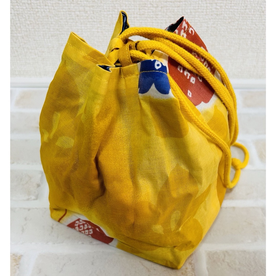 着物用巾着　巾着袋　和小物　巾着バッグ　黄色 レディースの水着/浴衣(和装小物)の商品写真