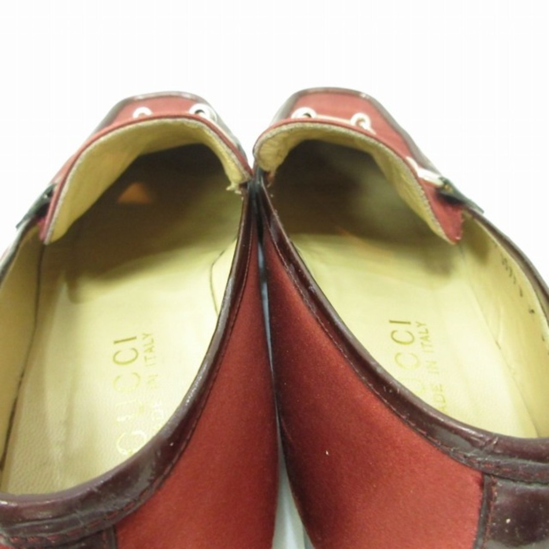 Gucci(グッチ)のグッチ ホースビットローファー スリッポン シューズ 赤 22㎝ IBO48 レディースの靴/シューズ(ローファー/革靴)の商品写真