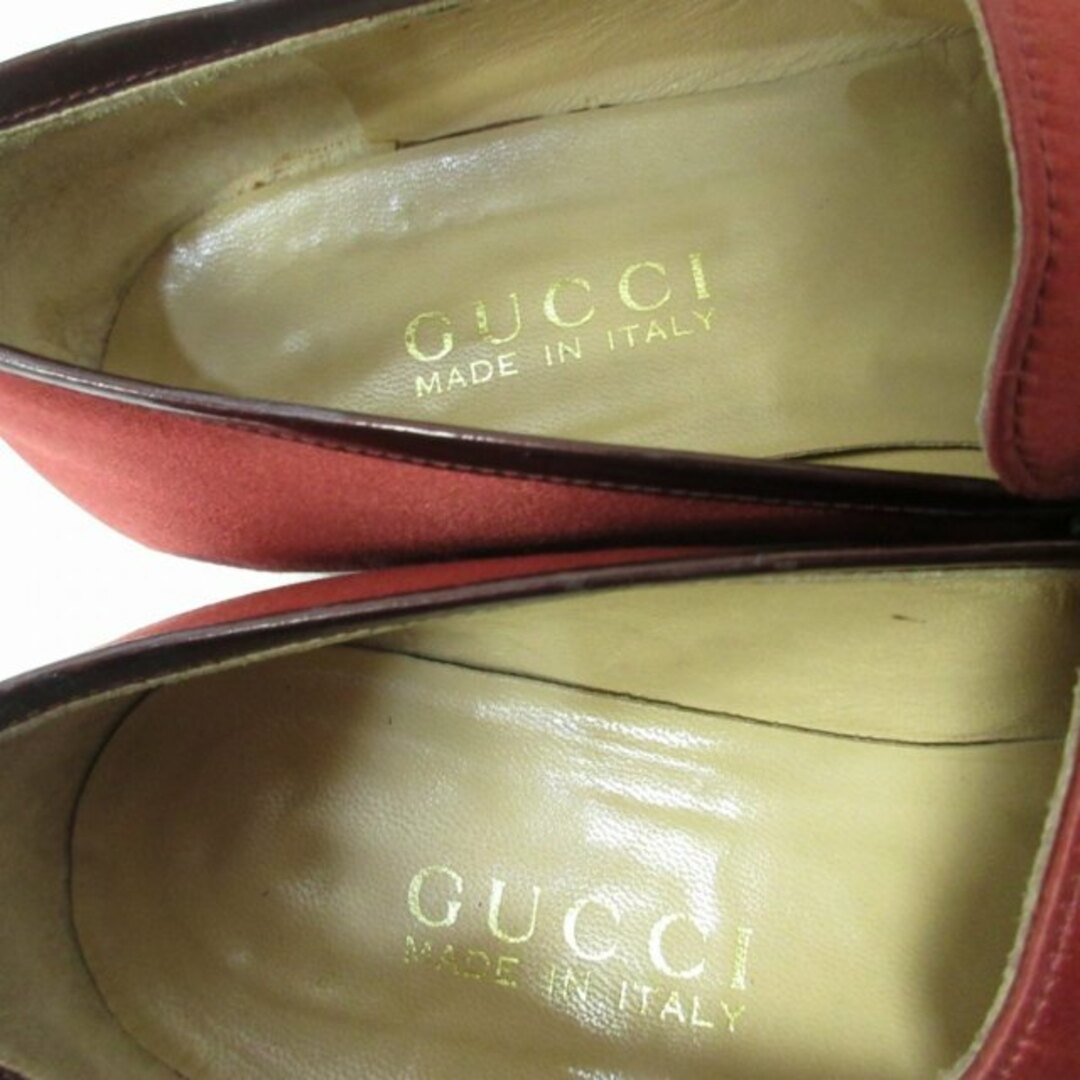 Gucci(グッチ)のグッチ ホースビットローファー スリッポン シューズ 赤 22㎝ IBO48 レディースの靴/シューズ(ローファー/革靴)の商品写真
