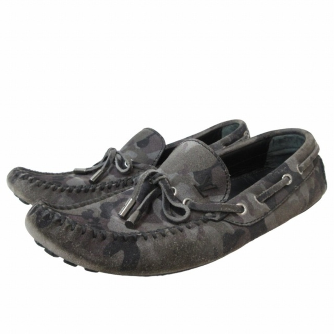 LOUIS VUITTON(ルイヴィトン)のルイヴィトン ND0123 レザーローファー 緑 約24.5㎝  IBO48 メンズの靴/シューズ(スリッポン/モカシン)の商品写真