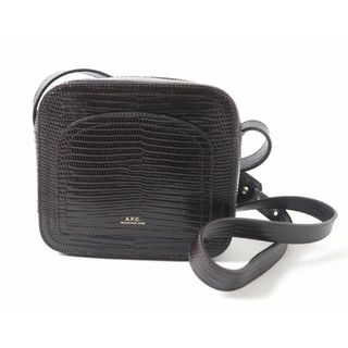 A.P.C - 【ドンドン見直し】極美品★A.P.C. アーペーセー ロゴ入り スクエア リザード型押しレザー ショルダーバッグ レディース ダークブラウン