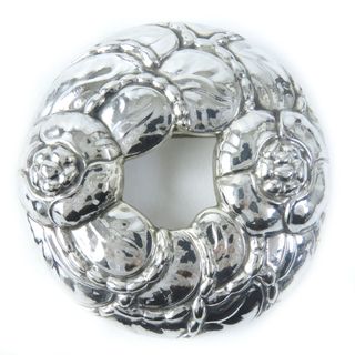 ジョージジェンセン(Georg Jensen)の美品△Georg Jensen ジョージジェンセン 42 SV925 90周年 限定アニバーサリー 花柄 ブローチ アクセサリー シルバー 重量24g レディース(ブローチ/コサージュ)