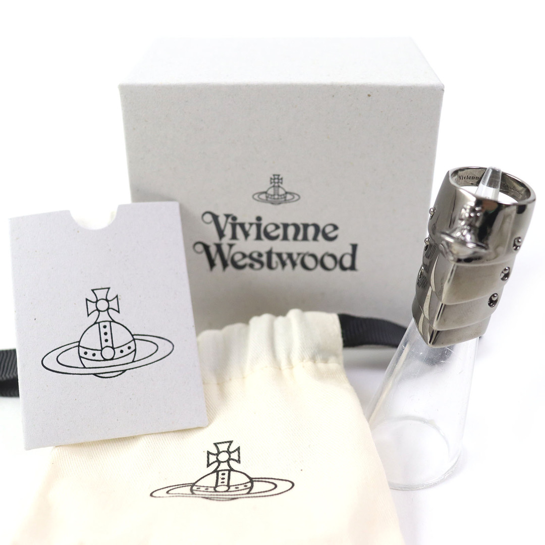 Vivienne Westwood(ヴィヴィアンウエストウッド)の極美品△Vivienne Westwood ヴィヴィアンウエストウッド SV925 オーブ アーマー リング・指輪 シルバー（ブラック系） XS 約8号相当 箱・保存袋付き 重量15.93g レディース レディースのアクセサリー(リング(指輪))の商品写真