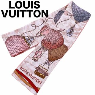 ルイヴィトン(LOUIS VUITTON)の【美品】ルイヴィトン M77680 スカーフ バンドー 気球 モノグラム ピンク(バンダナ/スカーフ)