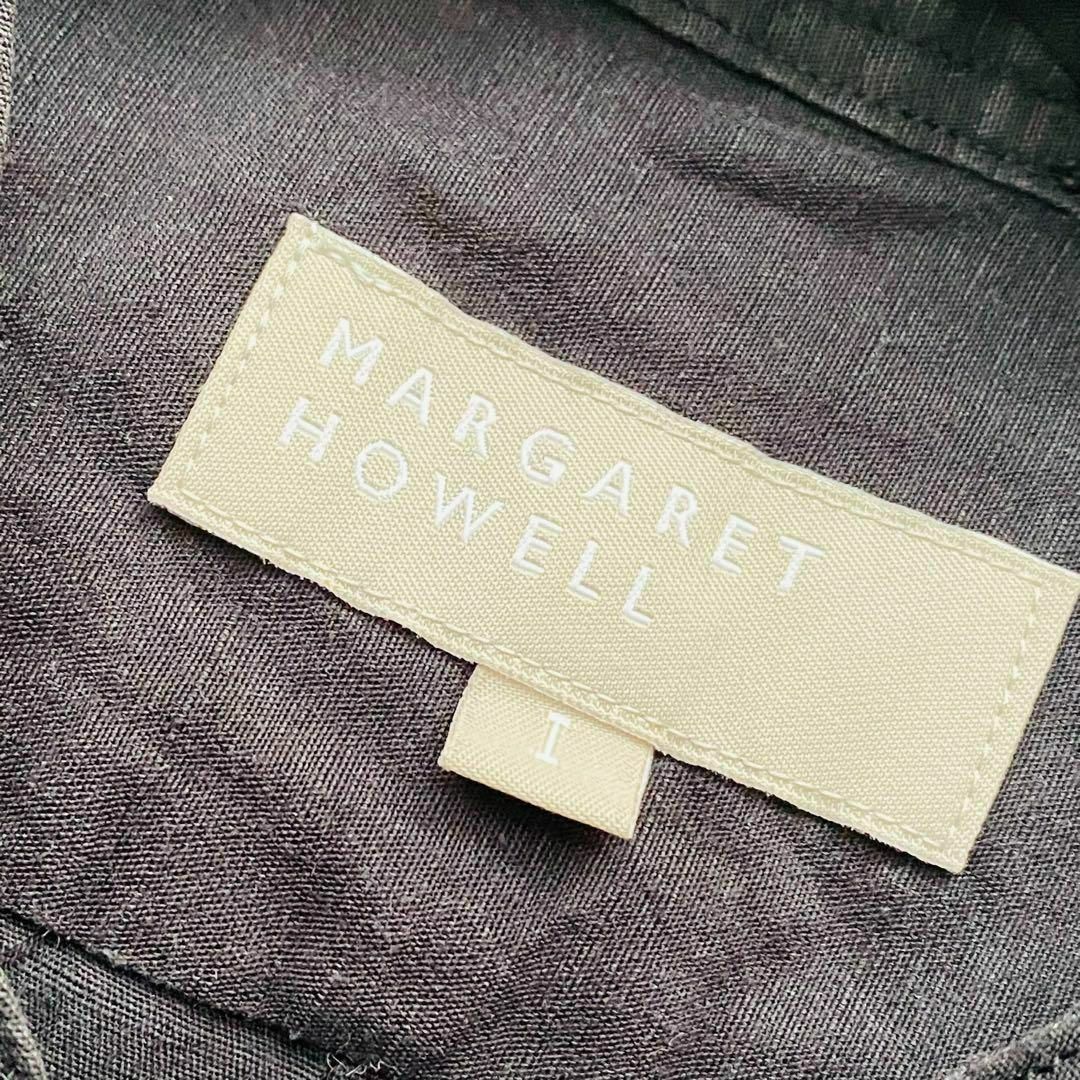 MARGARET HOWELL(マーガレットハウエル)の良品 マーガレットハウエル バンドカラー リネン シャツ ブラウス 日本製 I レディースのトップス(シャツ/ブラウス(半袖/袖なし))の商品写真