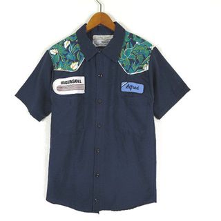 アザー(other)のウエアガード Wear Guard USA製 シャツ花柄 ワッペン半袖 XS 紺(シャツ)