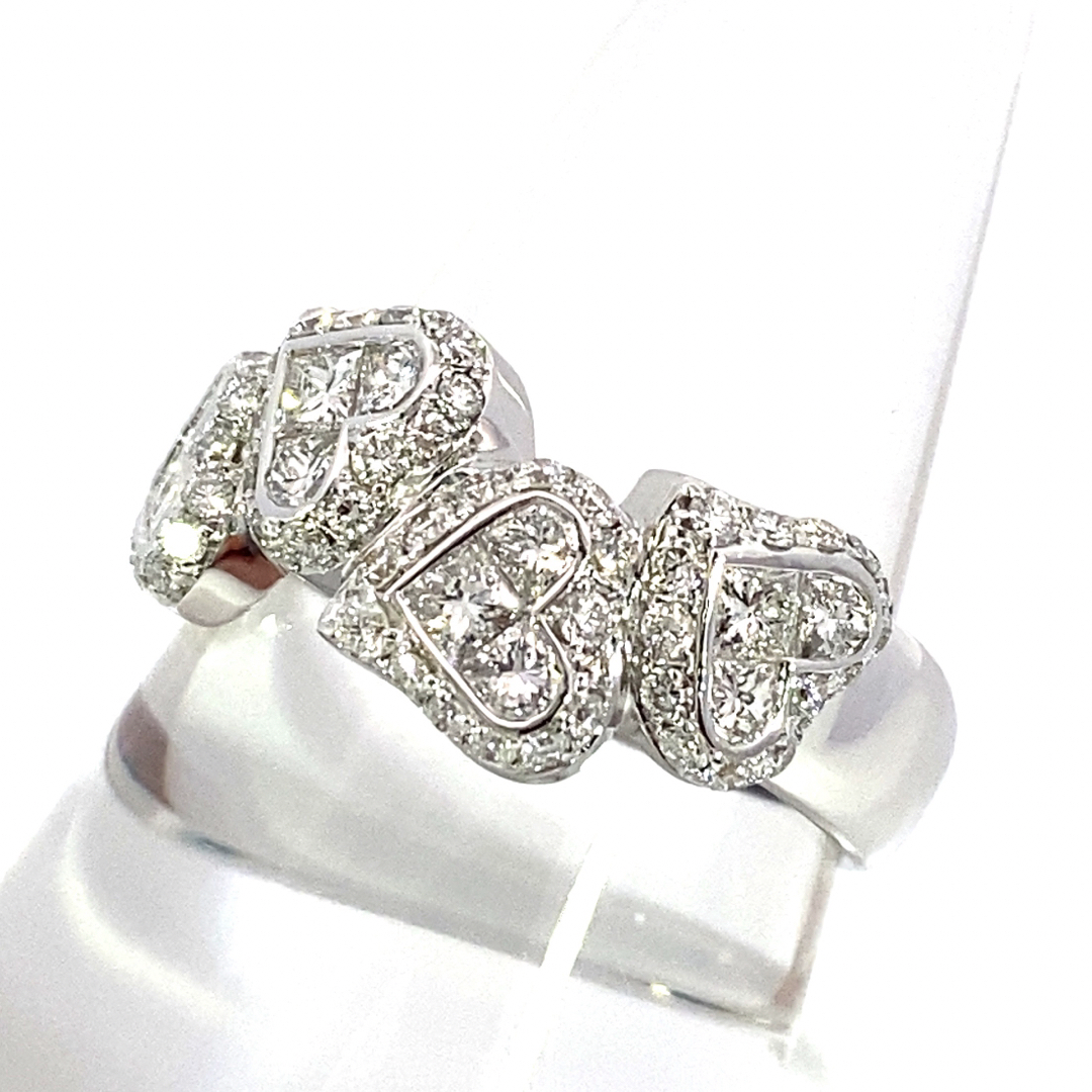 【JB-3432】K18WG 天然ダイヤモンド リング レディースのアクセサリー(リング(指輪))の商品写真