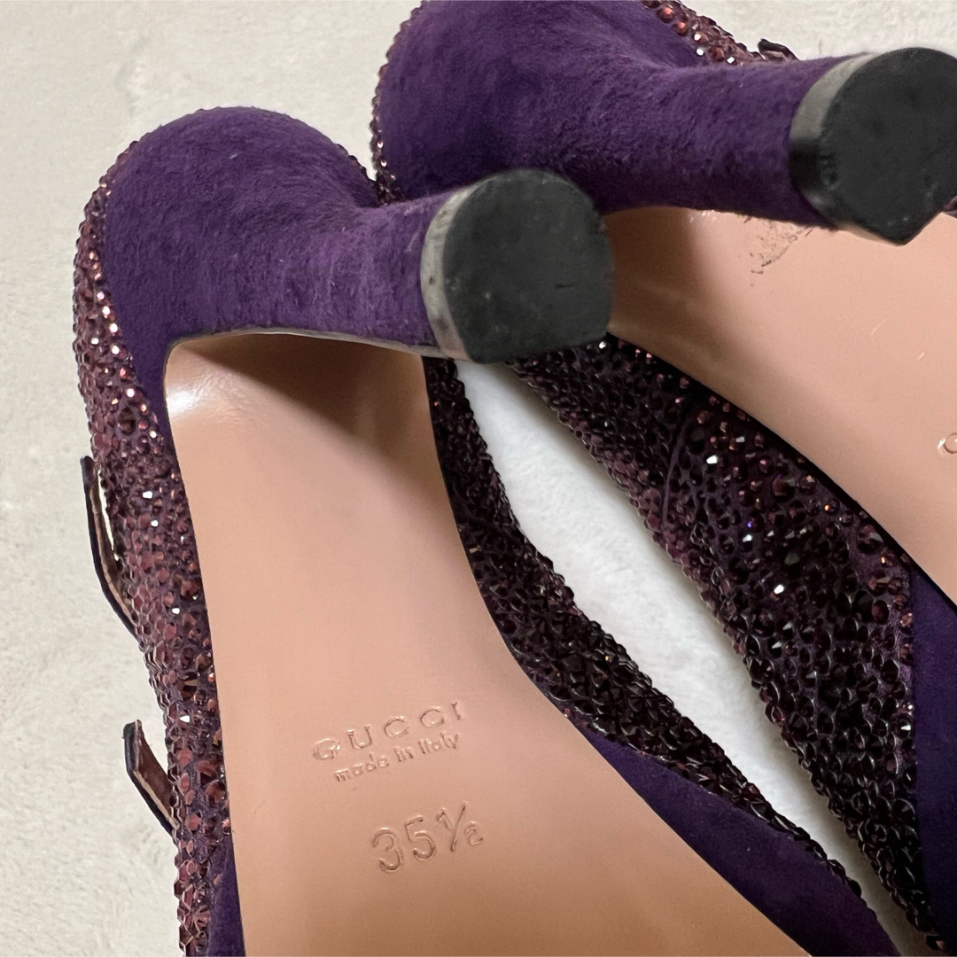 Gucci(グッチ)の【極美品】グッチ GUCCI ストラップ パンプス ヒール 総ラインストーン レディースの靴/シューズ(ハイヒール/パンプス)の商品写真