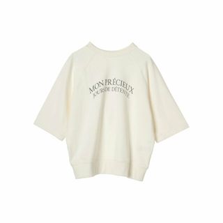 グリーンパークス(green parks)の【オフホワイト】BEST PRICE 2way ミニ裏毛ロゴトレTEE 24SS/五分袖/クルーネック/Tシャツ/レディース(カットソー(長袖/七分))