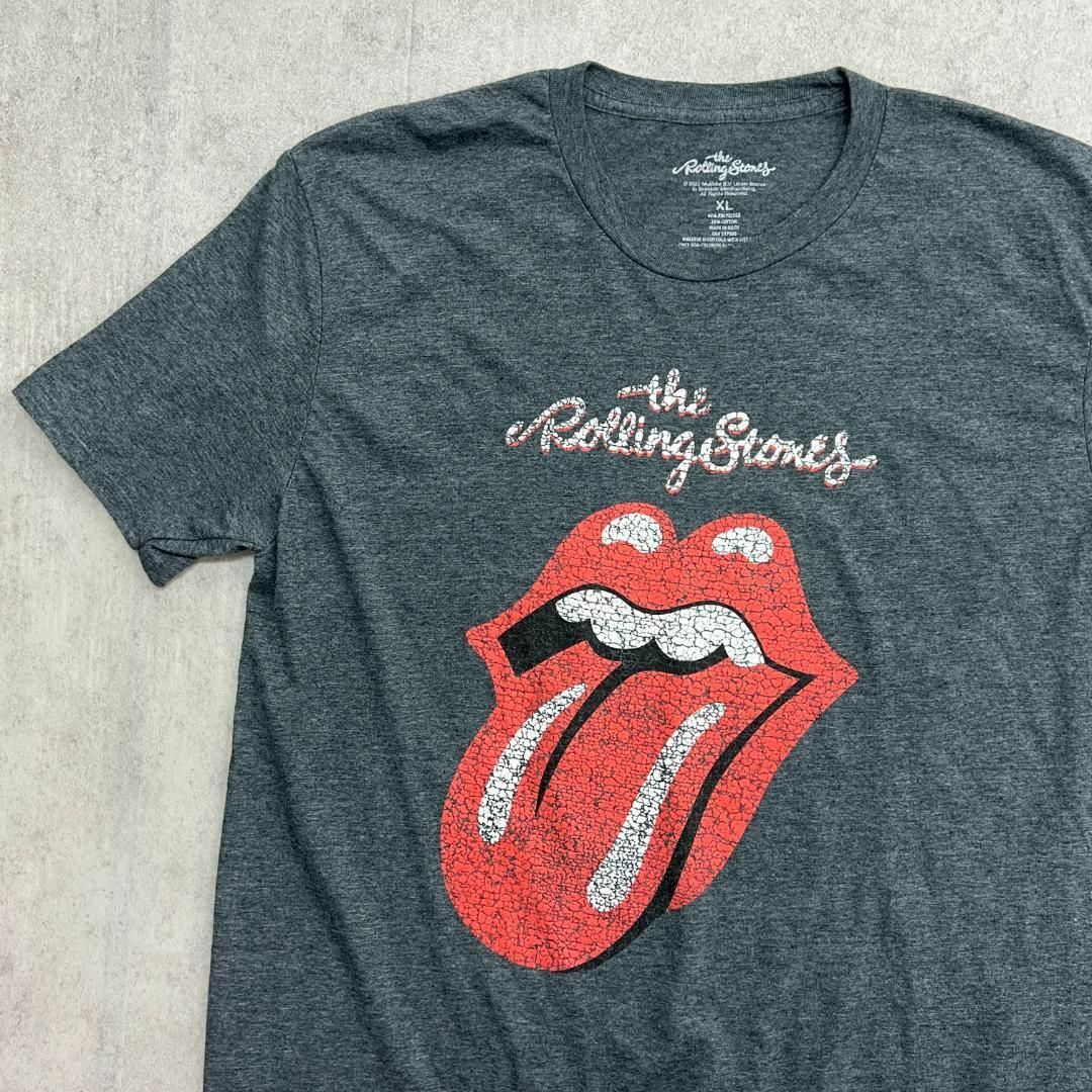 MUSIC TEE(ミュージックティー)のローリング・ストーンズ　ロックバンド　ロゴ　半袖Tシャツ　古着　グレー　XL メンズのトップス(Tシャツ/カットソー(半袖/袖なし))の商品写真