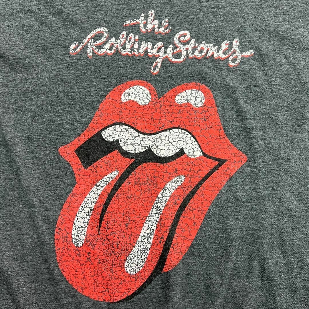 MUSIC TEE(ミュージックティー)のローリング・ストーンズ　ロックバンド　ロゴ　半袖Tシャツ　古着　グレー　XL メンズのトップス(Tシャツ/カットソー(半袖/袖なし))の商品写真