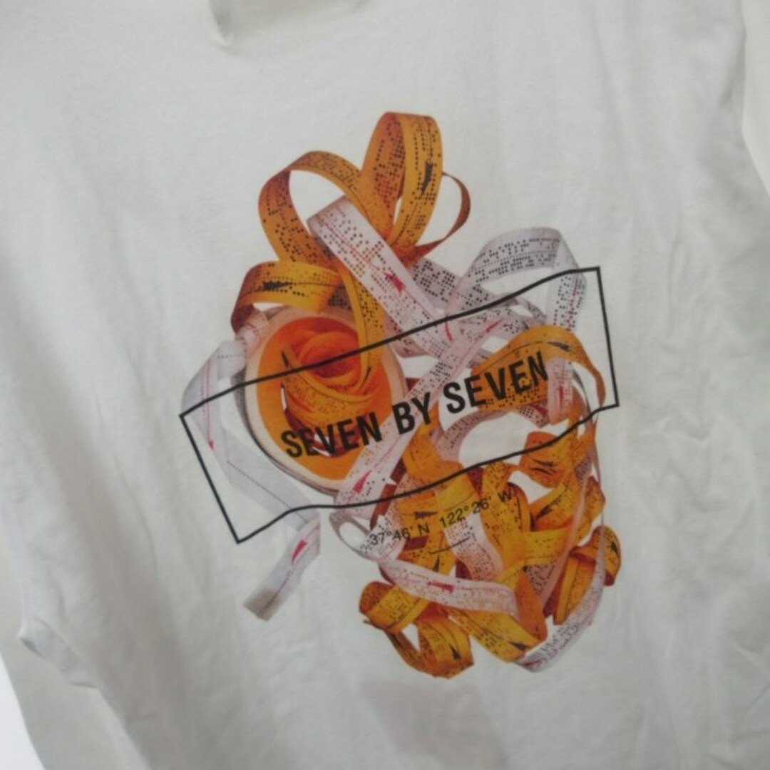 セブンバイセブン 7×7 美品 ロンT カットソー 総柄 長袖 白 M メンズのトップス(Tシャツ/カットソー(七分/長袖))の商品写真