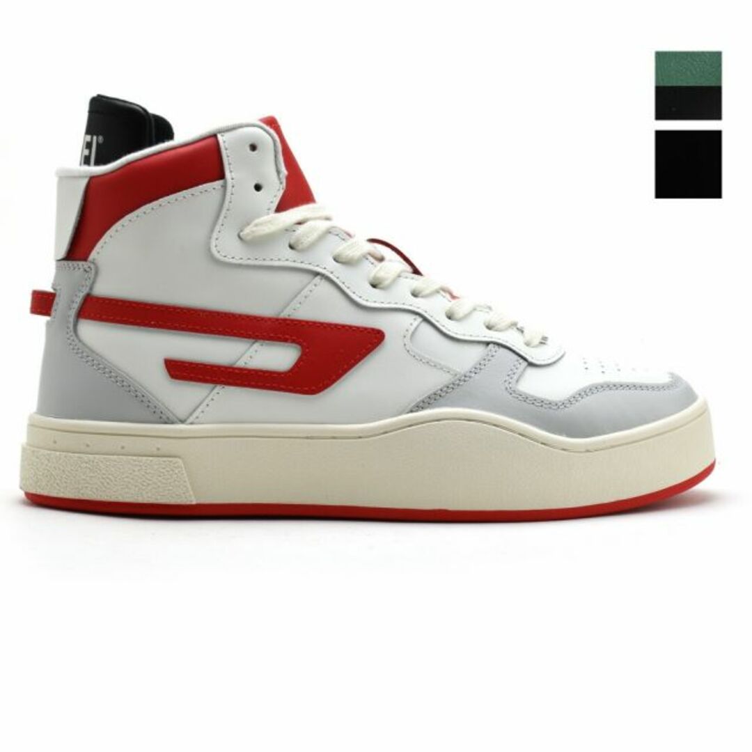 DIESEL(ディーゼル)の【WHITE/RED】ディーゼル スニーカー メンズ ミッドカット シューズ 靴 レザー ホワイト レッド グリーン ブラックDIESEL S-UKIYO MID【送料無料】 メンズの靴/シューズ(スニーカー)の商品写真