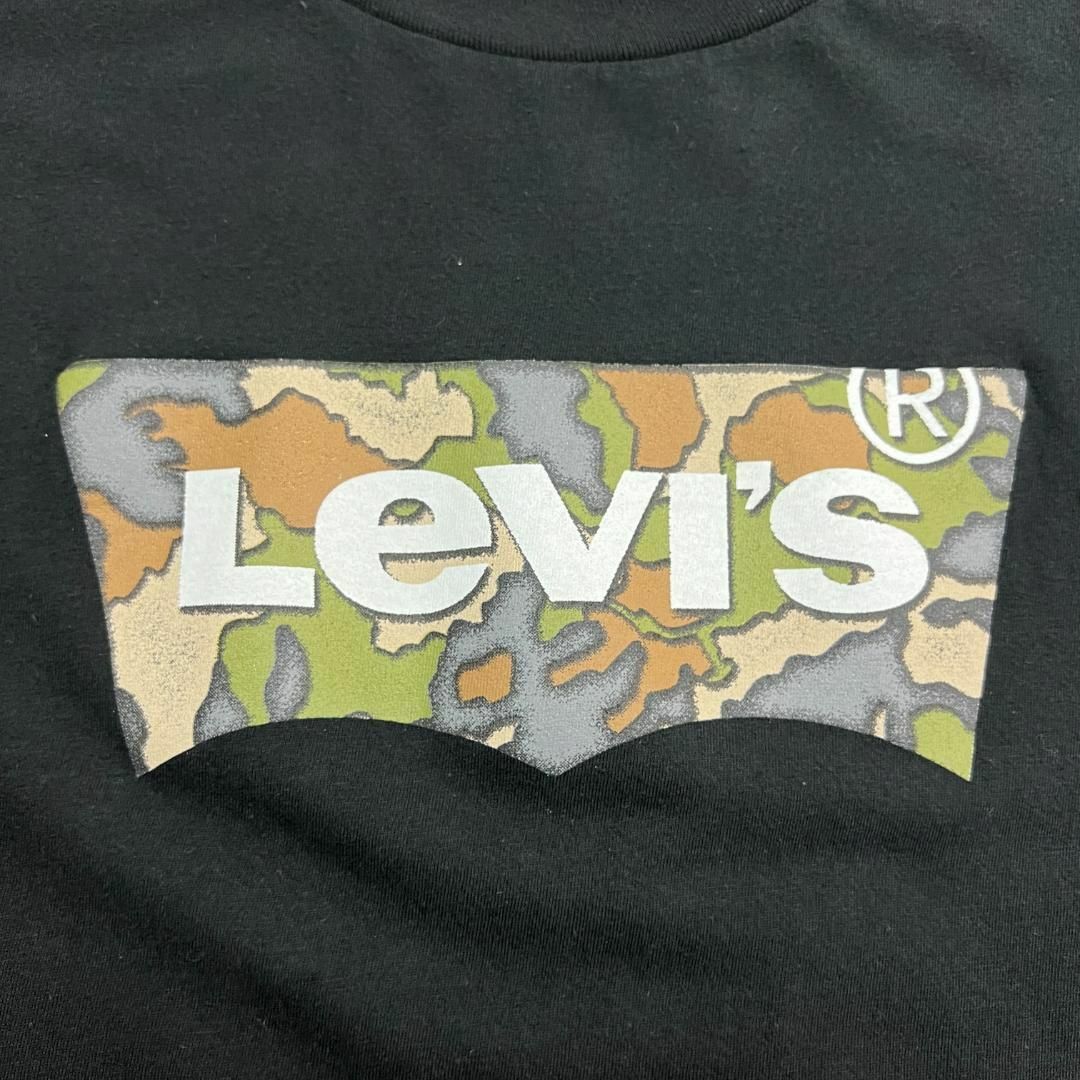 Levi's(リーバイス)のLevi's　ロゴプリント　世界地図　半袖Tシャツ　古着　ブラック　XL メンズのトップス(Tシャツ/カットソー(半袖/袖なし))の商品写真