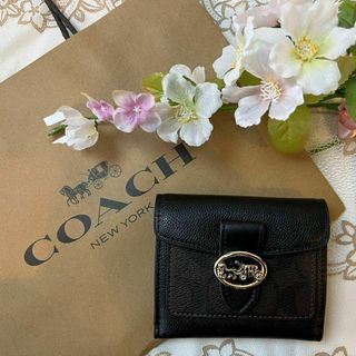 COACH コーチ ブラック シグネチャー 馬車ロゴ(財布)