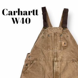 カーハート(carhartt)のメキシコ製　カーハート　ペインターオーバーオール　ダック　古着　ブラウン　W40(その他)