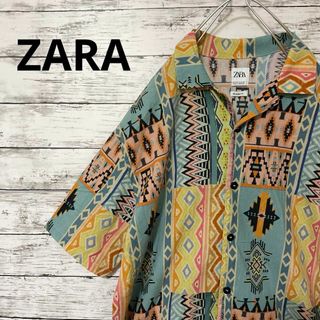 ザラ(ZARA)のZARA 総柄オープンカラーシャツ 開襟シャツ お洒落 個性的 半袖シャツ(シャツ)