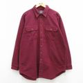 XL★古着 ウールリッチ WOOLRICH 長袖 ヘビー フランネル シャツ メンズ 00年代 00s コットン 大きいサイズ ロング丈 エンジ 23feb21 中古 トップス