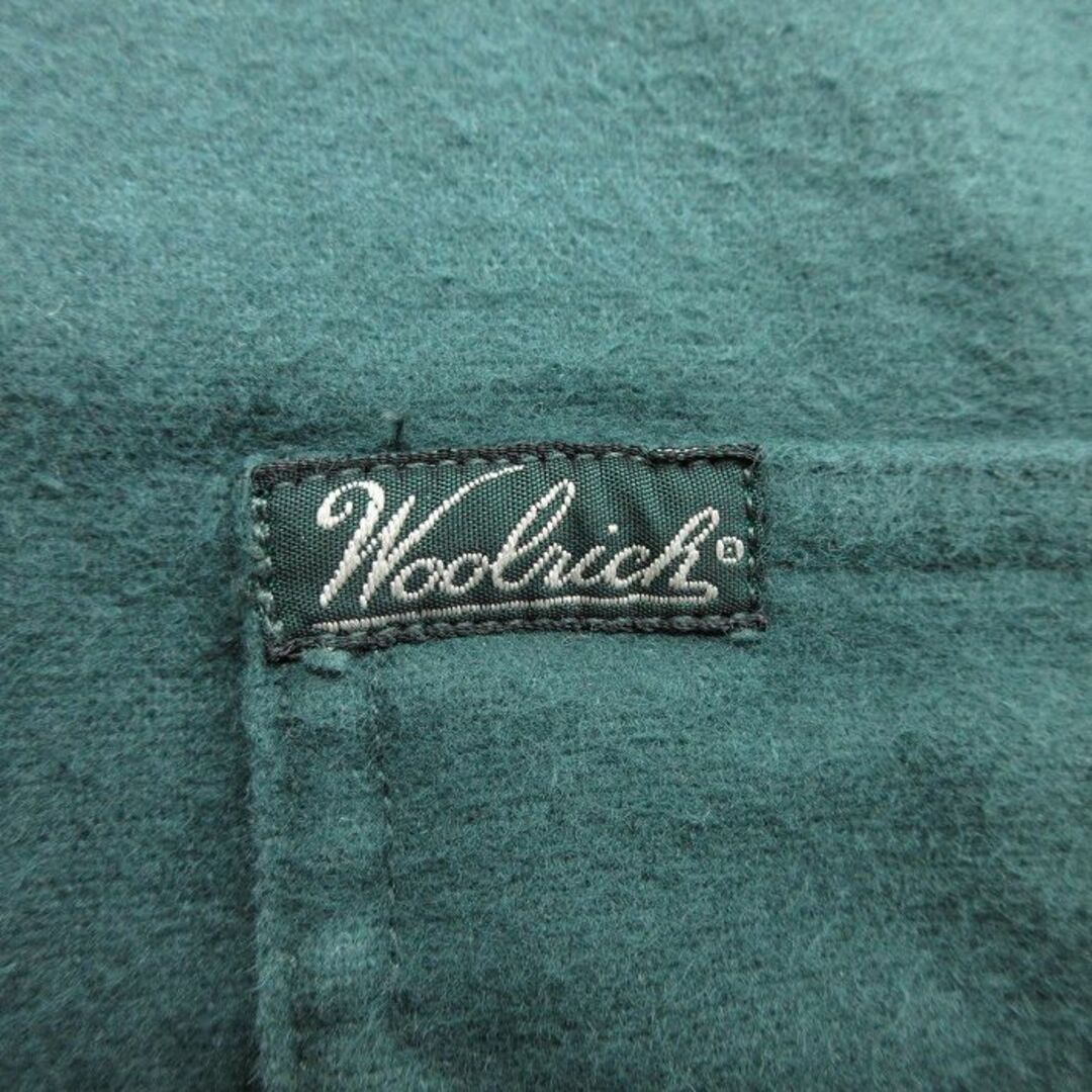 WOOLRICH(ウールリッチ)のXL★古着 ウールリッチ WOOLRICH 長袖 ヘビー フランネル シャツ メンズ 00年代 00s 大きいサイズ ロング丈 コットン 緑 グリーン 23feb16 中古 トップス メンズのトップス(シャツ)の商品写真