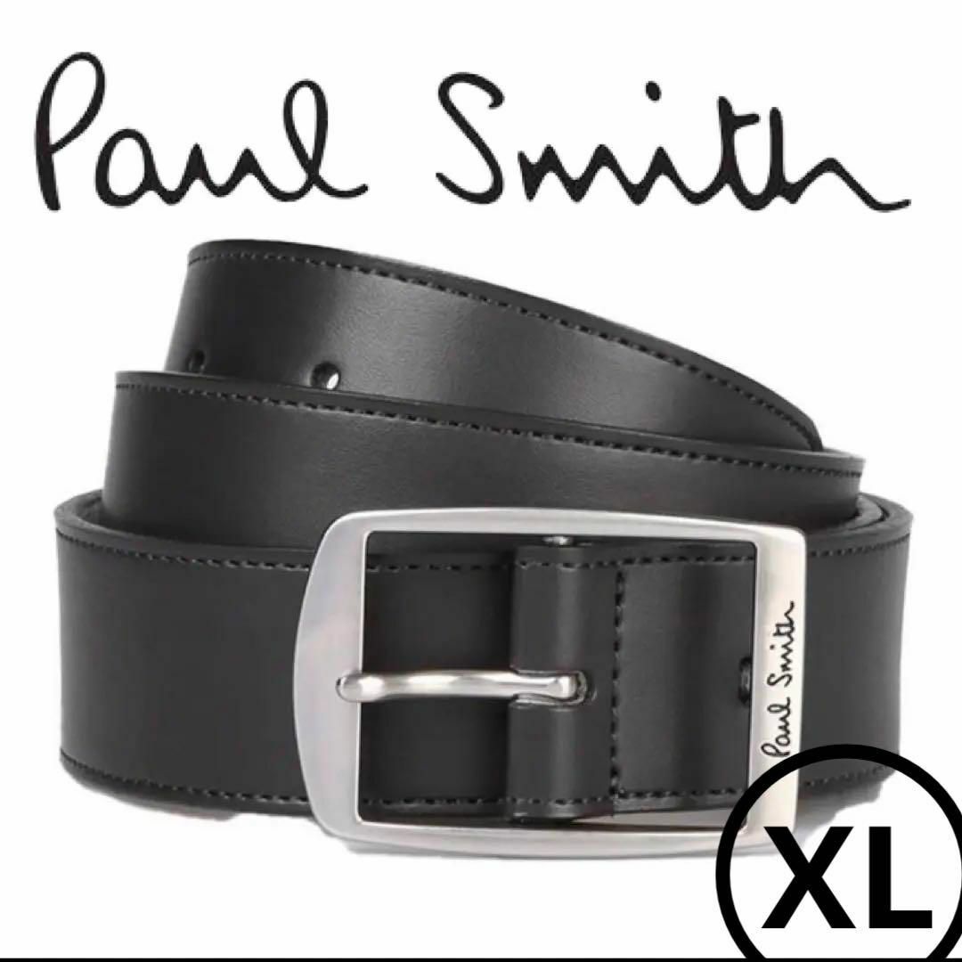Paul Smith(ポールスミス)のポールスミス ベルト【XL】現行モデル ロゴ スクエア レザーベルト 黒 未使用 メンズのファッション小物(ベルト)の商品写真