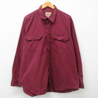 ウールリッチ(WOOLRICH)のXL★古着 ウールリッチ WOOLRICH 長袖 シャツ メンズ 00年代 00s 大きいサイズ コットン エンジ 23feb08 中古 トップス(シャツ)