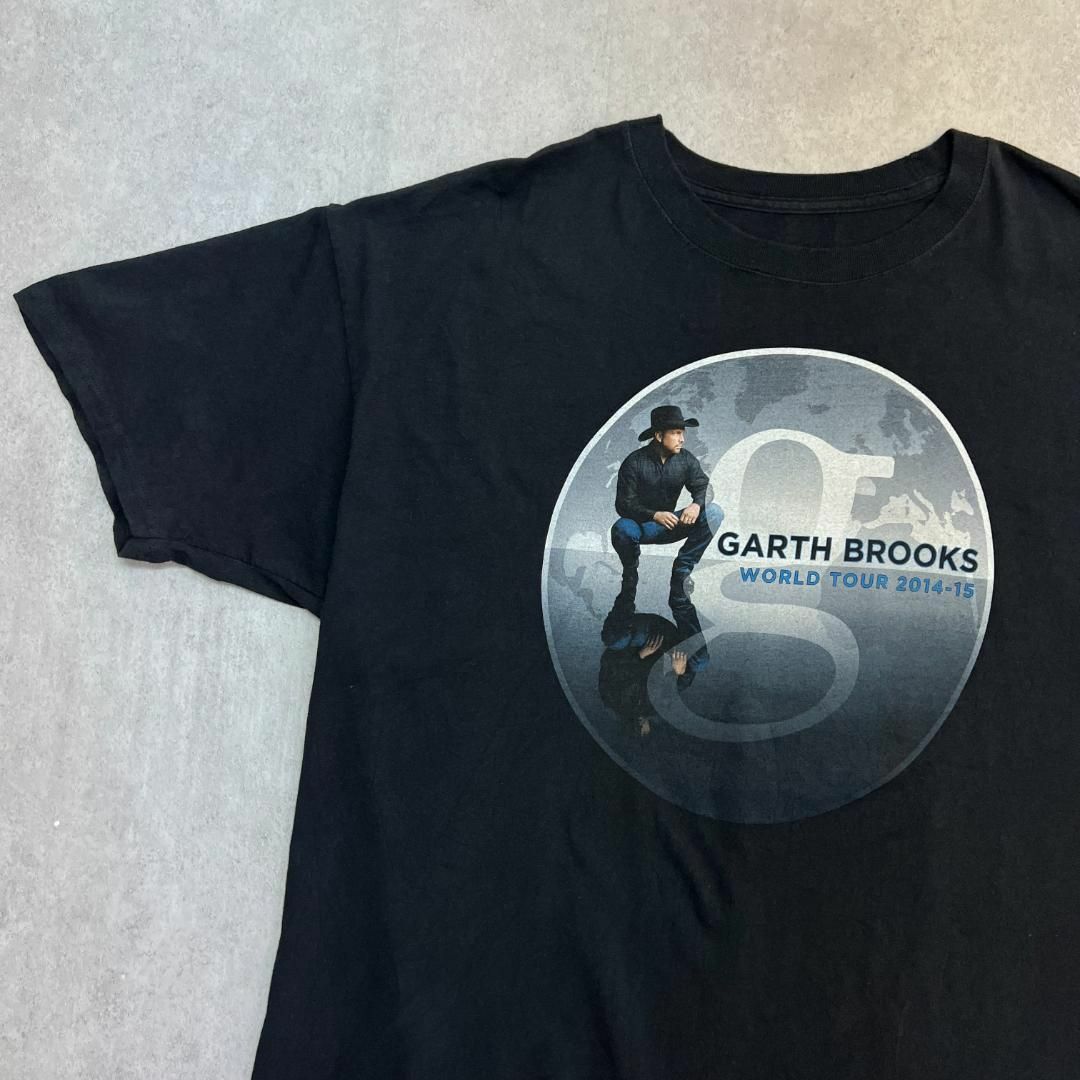 MUSIC TEE(ミュージックティー)のガース・ブルックス　カントリー歌手　半袖　ツアーTシャツ　古着　ブラック　2XL メンズのトップス(Tシャツ/カットソー(半袖/袖なし))の商品写真