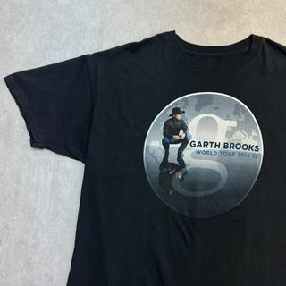 ミュージックティー(MUSIC TEE)のガース・ブルックス　カントリー歌手　半袖　ツアーTシャツ　古着　ブラック　2XL(Tシャツ/カットソー(半袖/袖なし))