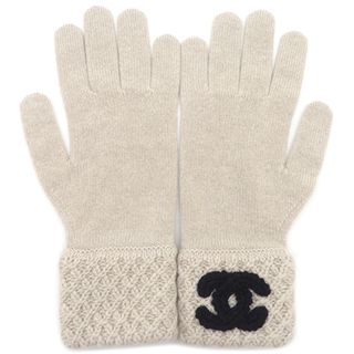 シャネル(CHANEL)のシャネル CHANEL 手袋 ココマーク カシミヤ ベージュ【中古】(手袋)