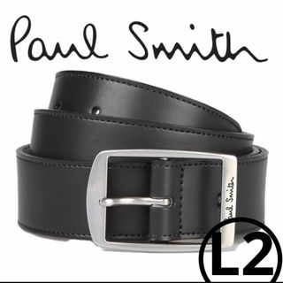 ポールスミス(Paul Smith)のポールスミス✨ベルト✨L2✨現行モデル✨ロゴ✨スクエア✨レザーベルト✨黒✨未使用(ベルト)