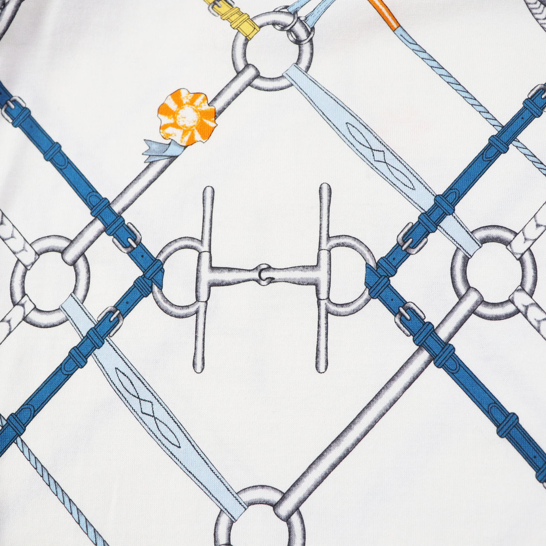 Hermes(エルメス)の極美品◎HERMES エルメス 21SS PARCOURS SANS FAUTE 完璧なコース 半袖 Tシャツワンピース ホワイト マルチ 36 フランス製 正規品 レディース レディースのワンピース(その他)の商品写真