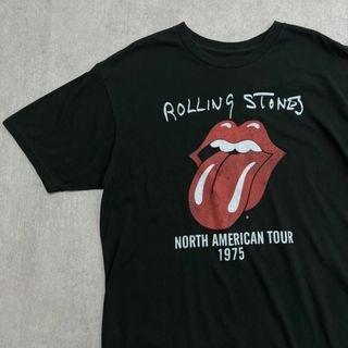 ミュージックティー(MUSIC TEE)のローリング・ストーンズ　バンT　ツアーTシャツ　古着　ブラック　L(Tシャツ/カットソー(半袖/袖なし))