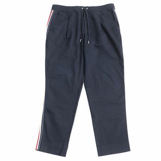 【ドンドン見直し】良品●2020年製 モンクレール PANTALONE ロゴ金具付き サイドライン イージースラックス/トラウザーパンツ 紺 48 正規品