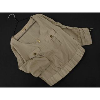 PROPORTION プロポーション ボディドレッシング リネン混 ノーカラー ジャケット size2/ベージュ ■◇ レディース